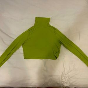 Green colour crop top with long sleep